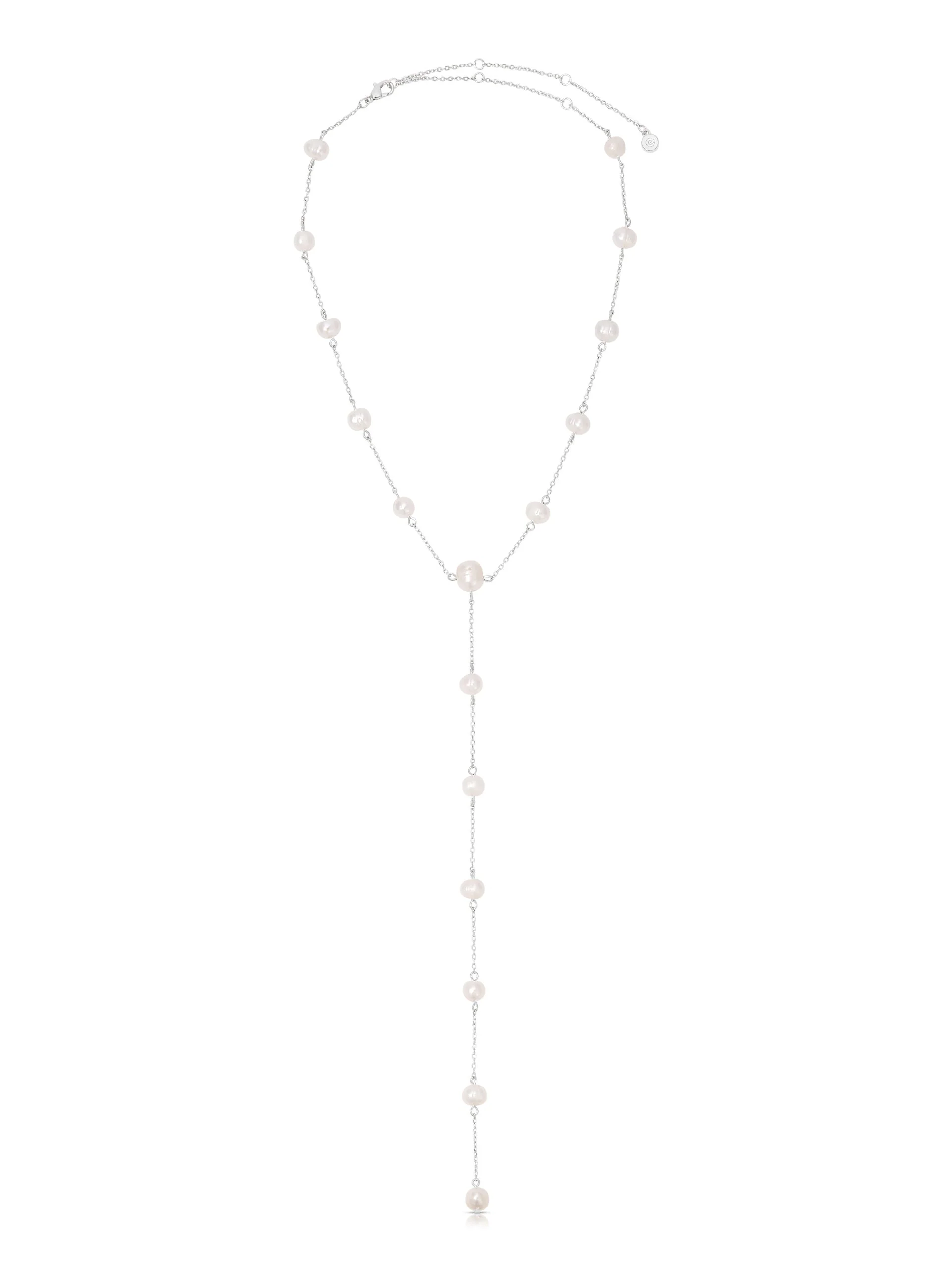 Dripping Pearl Lariat Necklace by Ettika - Image 5