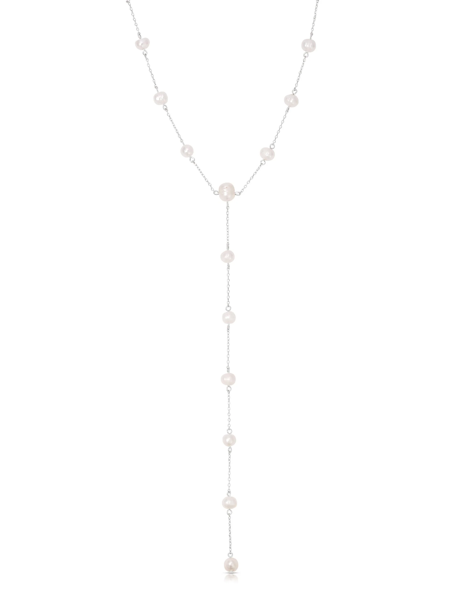 Dripping Pearl Lariat Necklace by Ettika - Image 9