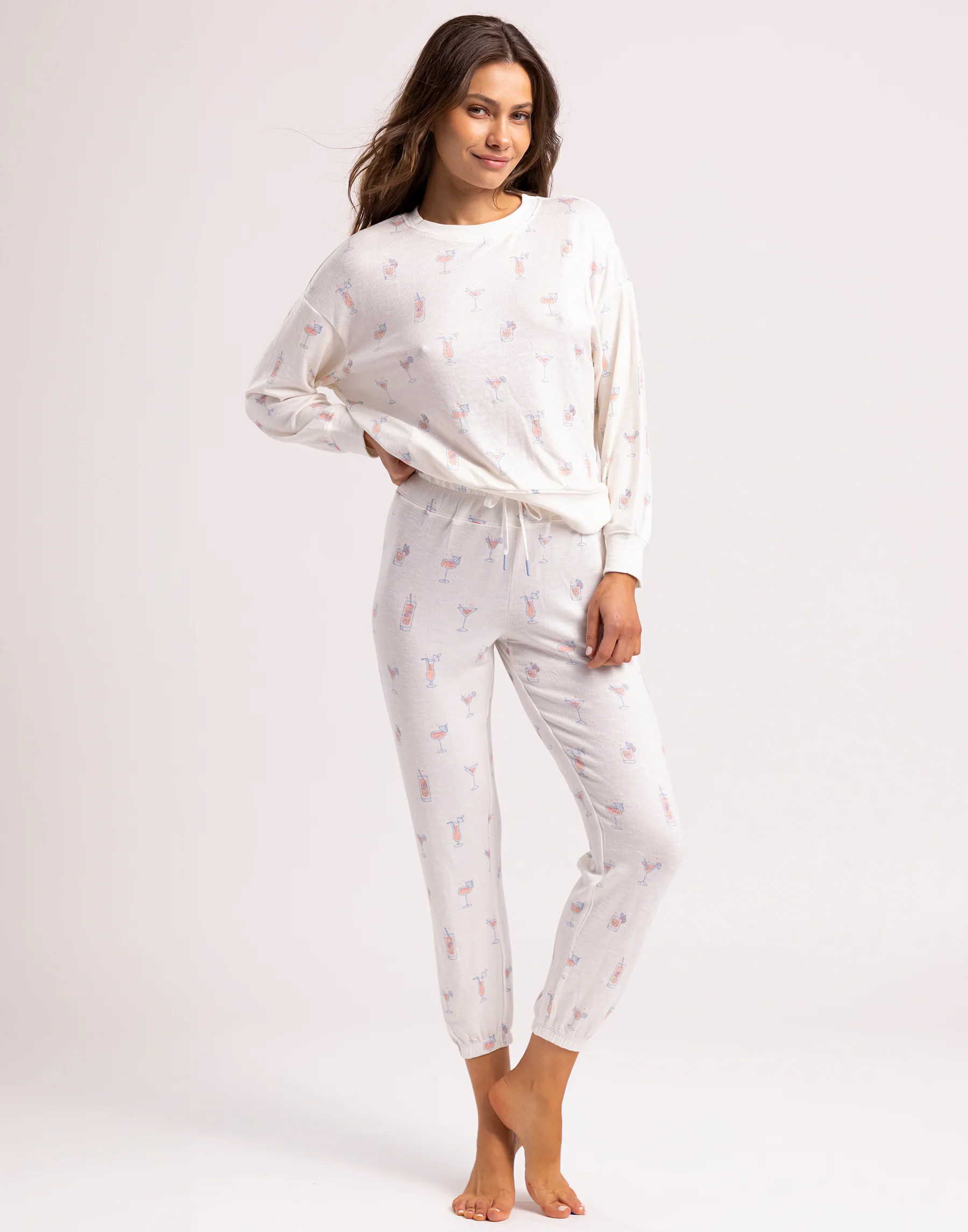 Happy Hour Cocktails Long Sleeve Top by Z Supply - Cloud Dancer - Image 3